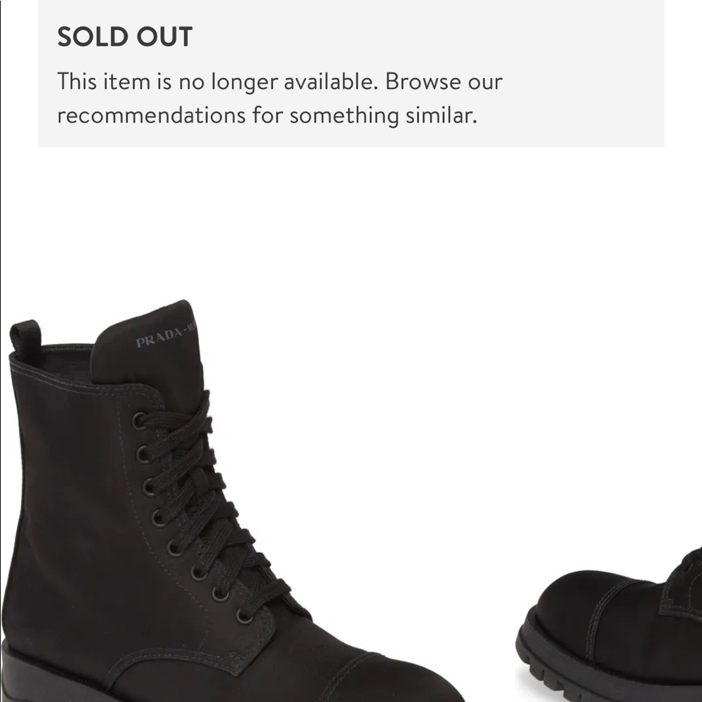 Prada Nylon Combat Boots Sold Out size 7 Excellent